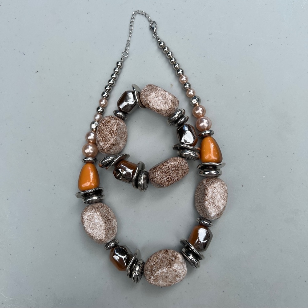 Chunky necklace & bracelet set